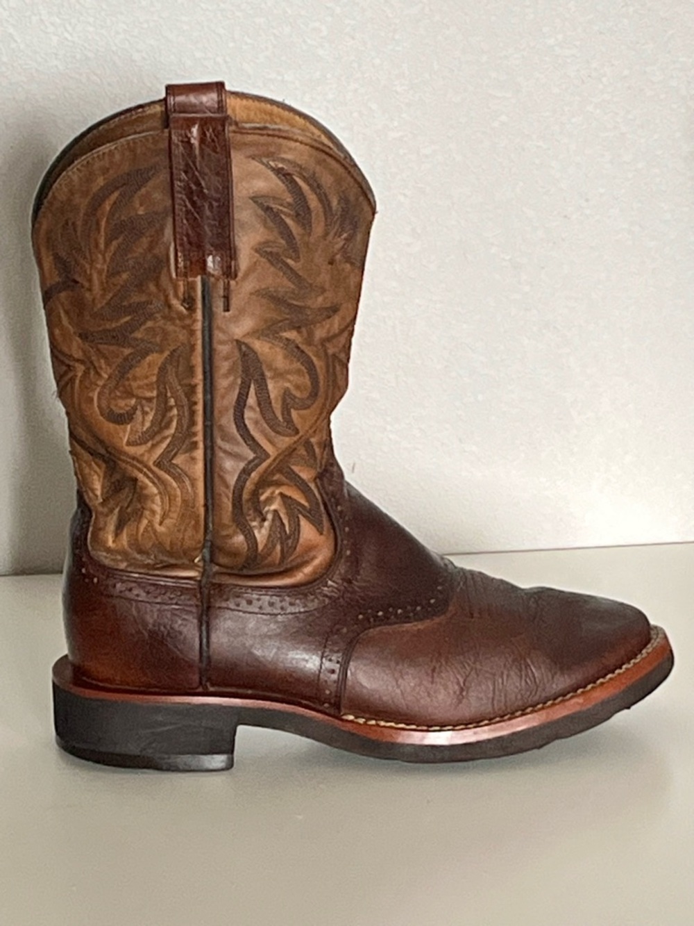 Ariat Brown Two-Tone Leather Cowboy Boots